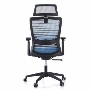 chaise de bureau bleu tesla maille accoudoirs reglables 3d soutien lombaire appui tete 8