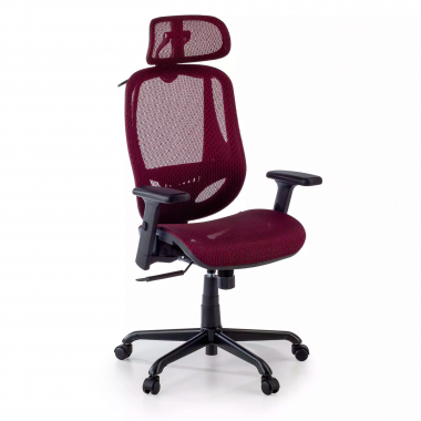 chaise ergonomique rouge locktech maille accoudoirs reglables 1d soutien lombaire appui tete 1