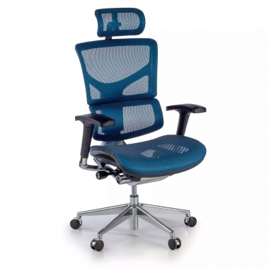 chaise ergonomique bleu next2 avec appui tete maille accoudoirs reglables 4d soutien lombaire appui tete 1