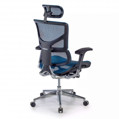 chaise ergonomique bleu next1 avec repose tete maille accoudoirs reglables 4d soutien lombaire appui tete 8