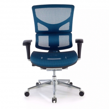 chaise ergonomique bleu next2 sans appui tete maille accoudoirs reglables 4d double soutien lombaire 4