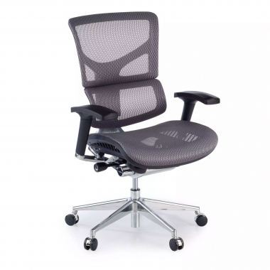 chaise ergonomique gris next2 sans appui tete maille accoudoirs reglables 4d double soutien lombaire 1