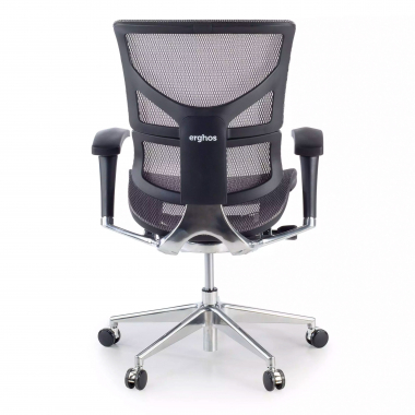 chaise ergonomique gris next2 sans appui tete maille accoudoirs reglables 4d double soutien lombaire 5