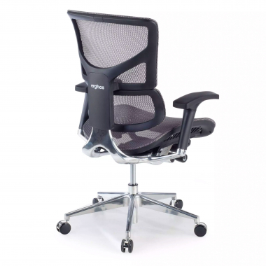chaise ergonomique gris next2 sans appui tete maille accoudoirs reglables 4d double soutien lombaire 7