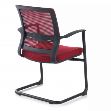 chaise de conference rouge alpha maille accoudoirs fixes 6