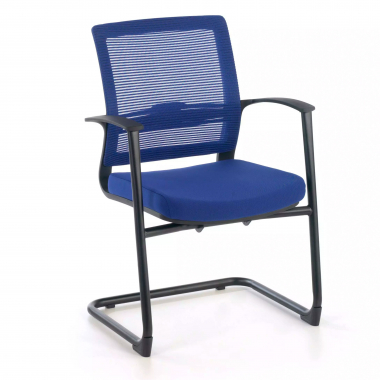chaise de conference bleu alpha maille accoudoirs fixes 1