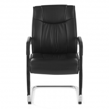 chaise de conference noir pietement luge cuir naturel cuir authentique accoudoirs rembourres 3