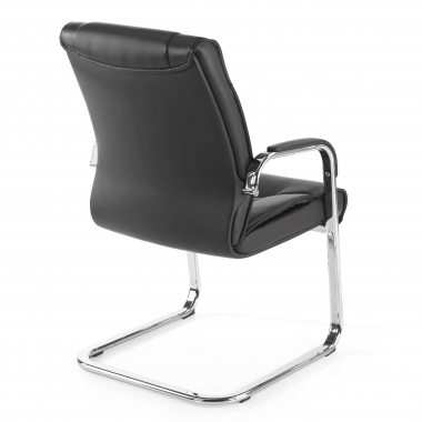 chaise de conference noir pietement luge cuir naturel cuir authentique accoudoirs rembourres 5