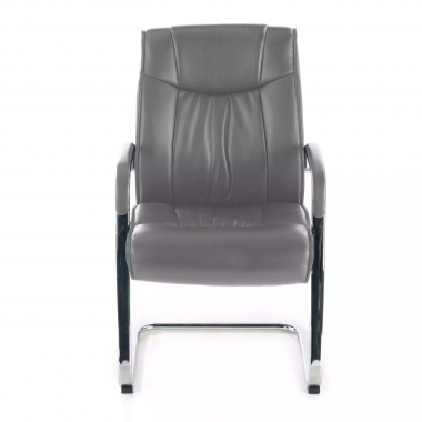 chaise de conference gris pietement luge cuir naturel cuir authentique accoudoirs rembourres 3