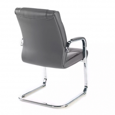 chaise de conference gris pietement luge cuir naturel cuir authentique accoudoirs rembourres 5