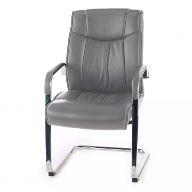 chaise de conference gris pietement luge cuir naturel cuir authentique accoudoirs rembourres 6