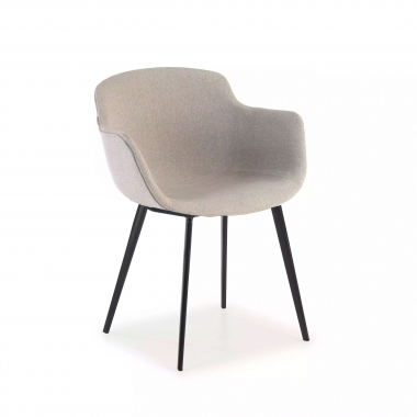 chaise de conference noir gris 4 pattes tissu accoudoirs rembourres 1