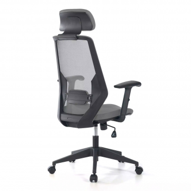 chaise de bureau gris belinda maille accoudoirs reglables 1d soutien lombaire appui tete 5
