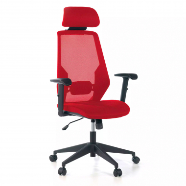 chaise de bureau rouge belinda maille accoudoirs reglables 1d soutien lombaire appui tete 1