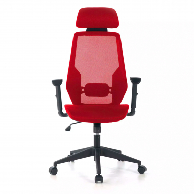 chaise de bureau rouge belinda maille accoudoirs reglables 1d soutien lombaire appui tete 3