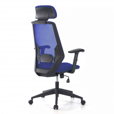 chaise de bureau bleu belinda maille accoudoirs reglables 1d soutien lombaire appui tete 5