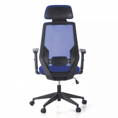 chaise de bureau bleu belinda maille accoudoirs reglables 1d soutien lombaire appui tete 6
