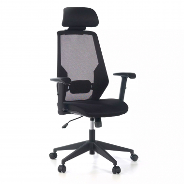 chaise de bureau noir belinda maille accoudoirs reglables 1d soutien lombaire appui tete 1