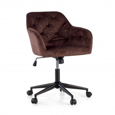 chaise pivotante marron rose tissu sans accoudoirs 1