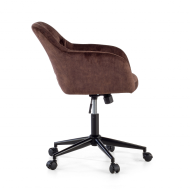 chaise pivotante marron rose tissu sans accoudoirs 4