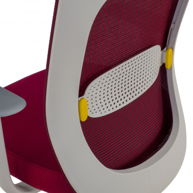 chaise de bureau pas cher rouge saura maille accoudoirs fixes soutien lombaire 8