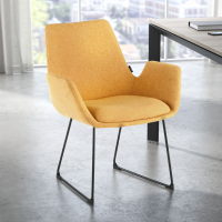 Chaise Salle d'Attente Glamm, Patin, structure en acier