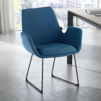 Chaise Salle d'Attente Glamm, Patin, structure en acier