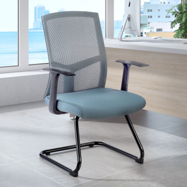 chaise de conference gris chaise confidente maille accoudoirs fixes 2