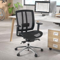 Chaise de télétravail Hiro en maille, synchronisée, avec accoudoirs 4D