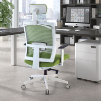 Chaise de Bureau Ergonomique Akira white avec appuie-tête