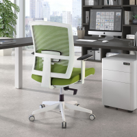 Chaise de bureau ergonomique Akira white, mécanisme synchronisé
