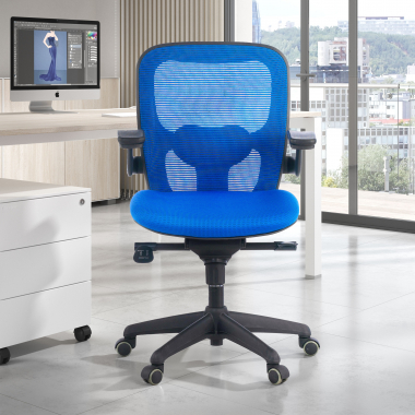 chaise ergonomique bleu chaise de bureau maille accoudoirs mobiles soutien lombaire 2