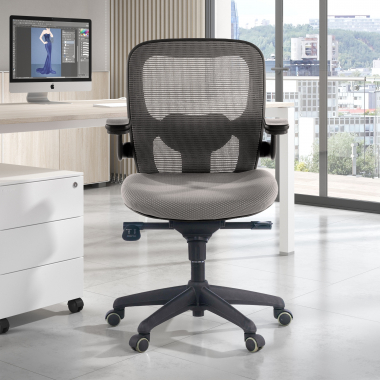 chaise ergonomique gris chaise de bureau maille accoudoirs mobiles soutien lombaire 2