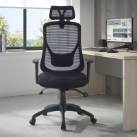 Chaise pour Ordinateur Lake, en maille, avec accoudoirs réglables et appui-tête