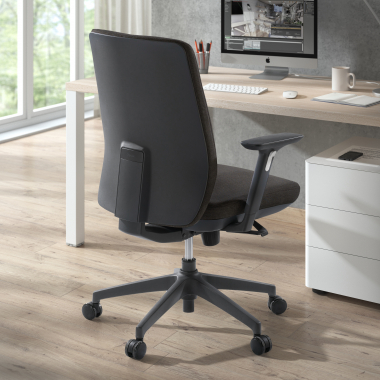 chaise de bureau noir tissu tapisse tissu accoudoirs reglables 3d 2