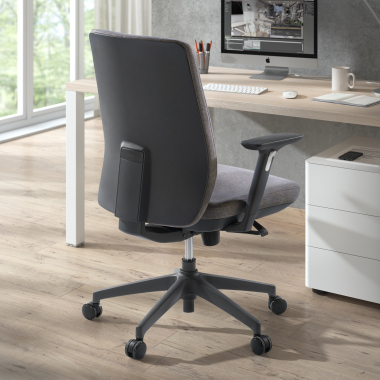 chaise de bureau gris tissu tapisse tissu accoudoirs reglables 3d 2
