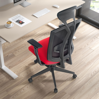 chaise ergonomique rouge ridley maille accoudoirs reglables 3d soutien lombaire appui tete 9