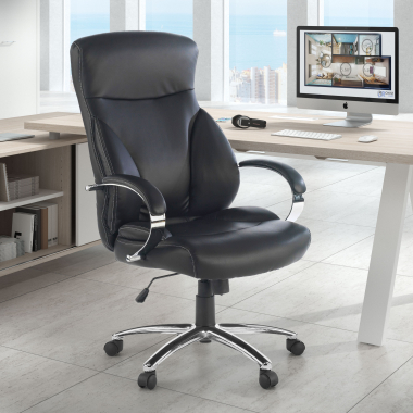 fauteuil de bureau noir gouda simil cuir accoudoirs rembourres 2