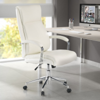 Fauteuil Bureau Counter, résistant jusqu'à 150 kg, fabriqué en acier et cuir