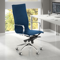 Fauteuil de bureau design Brenton, cadre en acier, dossier haut