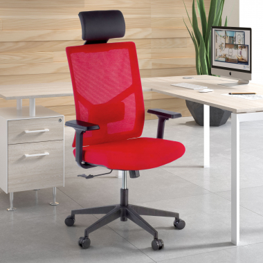 Chaise de Bureau Ergonomique Verdi, avec appui-tête et accoudoirs ajustables