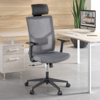 Chaise de Bureau Ergonomique Verdi, avec appui-tête et accoudoirs ajustables