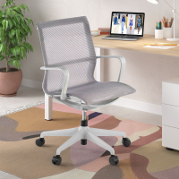 Chaise de bureau design Fox white, Dossier Basculant, en Maille
