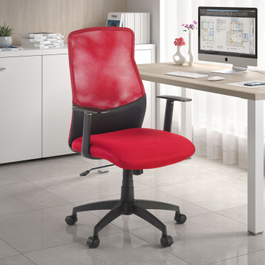 chaise de bureau rouge miami maille accoudoirs fixes 2