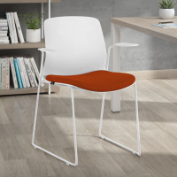 Chaise de Conference Swing, avec accoudoirs, empilable, siège rembourré