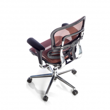 chaise de bureau pas cher orange rouge maille accoudoirs reglables 4d double soutien lombaire 9