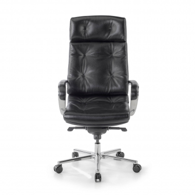chaise de bureau noir windsor cuir authentique accoudoirs rembourres 3