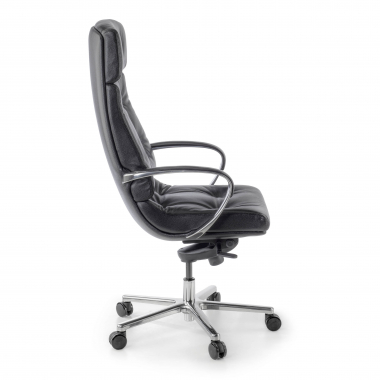 chaise de bureau noir windsor cuir authentique accoudoirs rembourres 4