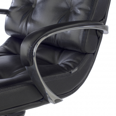 chaise de bureau noir windsor cuir authentique accoudoirs rembourres 5