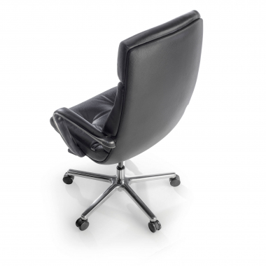 chaise de bureau noir windsor cuir authentique accoudoirs rembourres 9